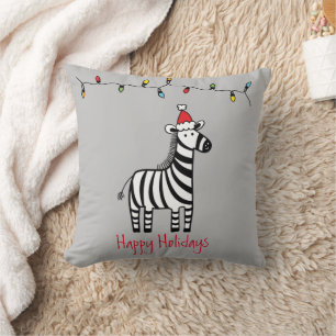 Whimsisches Weihnachten Zebra Kissen