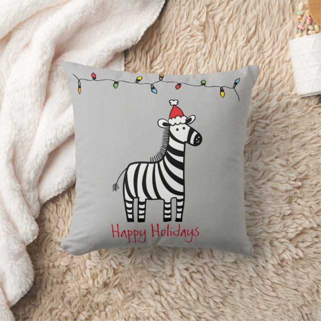Whimsisches Weihnachten Zebra Kissen (Decke)