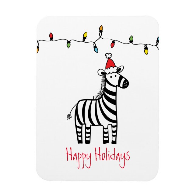 Whimsisches Weihnachten Zebra Magnet (Vertikal)