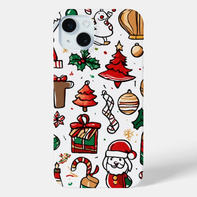 Whimsisches Weihnachtsdoodles Case-Mate iPhone Hülle (Rückseite)