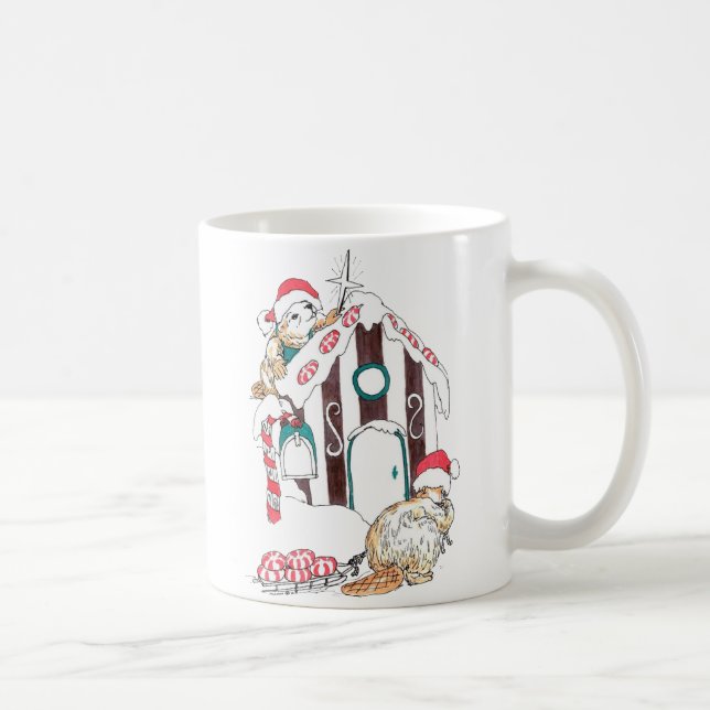 Whimsisches Weihnachtsfest Alaska Wildlife Coffee  Kaffeetasse (Rechts)
