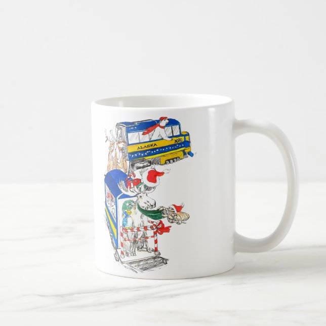 Whimsisches Weihnachtsfest Alaska Wildlife Coffee  Tasse (Rechts)