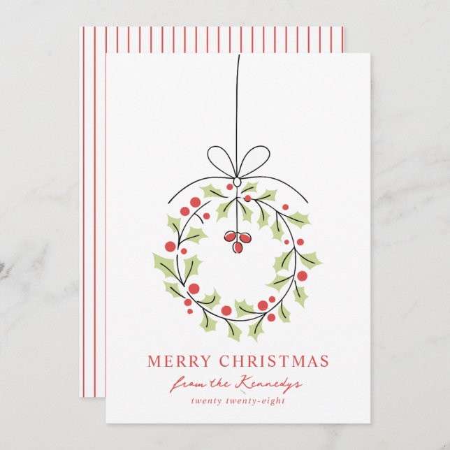 Whimsisches Weihnachtsfest Feiertagskarte (Vorne/Hinten)