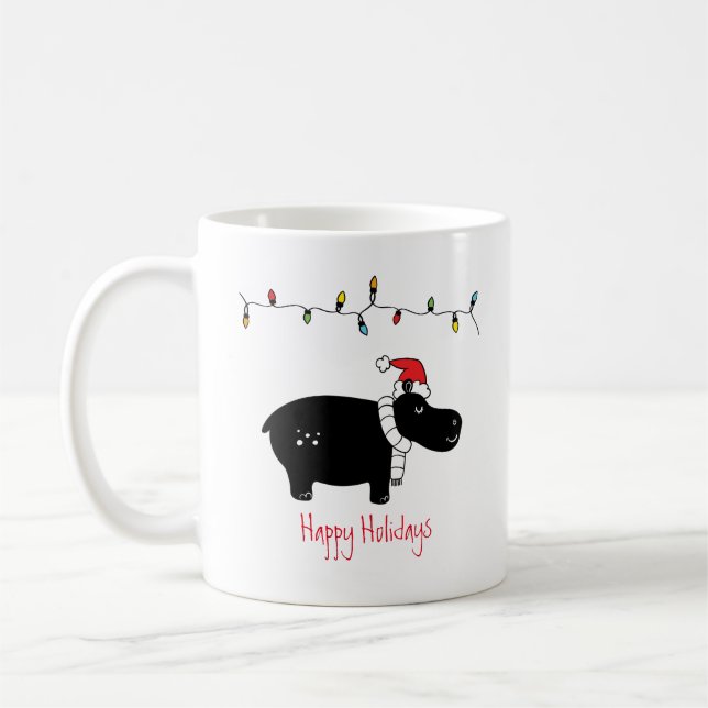 Whimsisches Weihnachtsfest Hippo Kaffeetasse (Links)