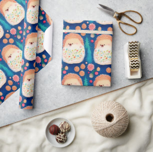 Whimsisches Weihnachtsfest-Igel Geschenkpapier