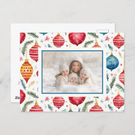 Whimsisches Weihnachtsgeschenk Vintage Ornamente F Feiertagspostkarte