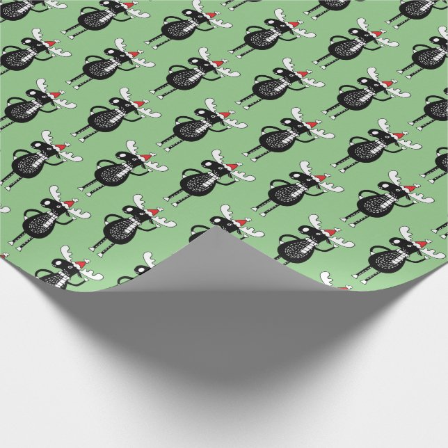 Whimsisches Weihnachtsmoose Geschenkpapier (Ecke)
