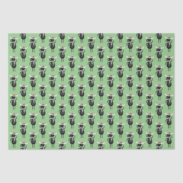 Whimsisches Weihnachtsmoose Seidenpapier (Vorderseite)
