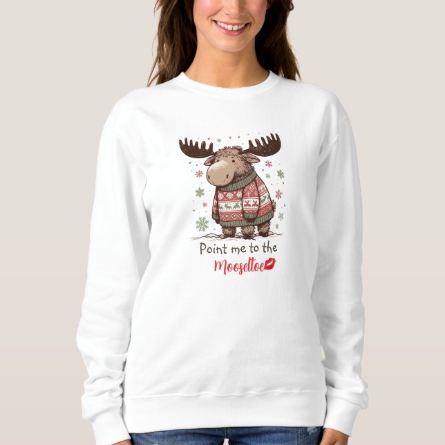 Whimsisches Weihnachtsmoose Sweatshirt (Vorderseite)