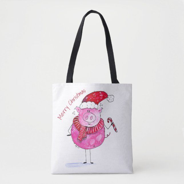 Whimsisches Weihnachtsschwein (Vorderseite)