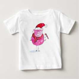 Whimsisches Weihnachtsschwein Baby T-shirt