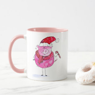 Whimsisches Weihnachtsschwein Tasse