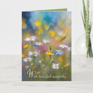 Whimsisches Wildblumen-Beileid Karte