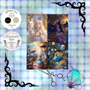 Whimsisfantasy Osterblonde Girl Lila Katze Seidenpapier