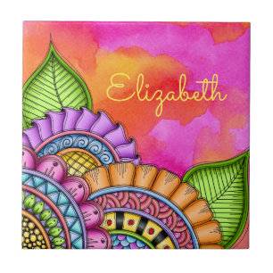 Whimsisfarben Moderne Wasserfarbe Fliese