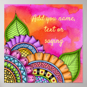 Whimsisfarben Moderne Wasserfarbe Poster