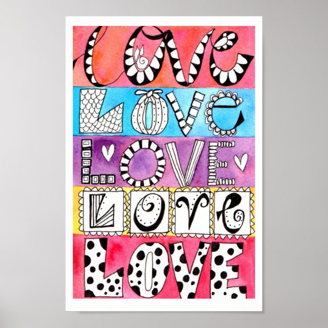 Whimsisfarbene Liebe Kunst und Kultur Poster (Vorne)