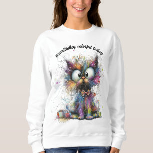 Whimsisfarbenes katzenfarbenes Gefühl heute farben Sweatshirt