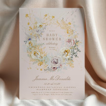 whimsisical botanisch rosa Babydusche