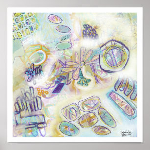 Whimsisical Modern Print Original Art Poster