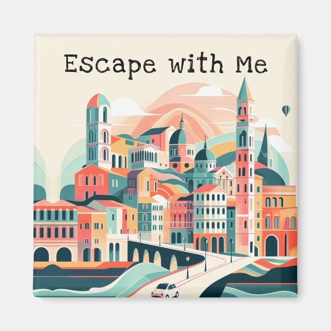 Whimsisical Wanderlust Dreamscape Journey Magnet (Vorne)