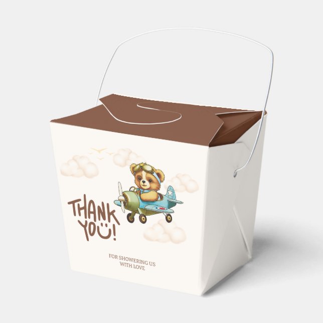 Whimsisical Watercolor Airplane Teddy Bar Vielen D Geschenkschachtel (Vorderseite)