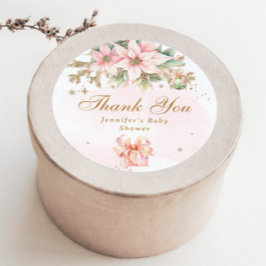 Whimsisical Winter Girl Dusche danke Runder Aufkleber