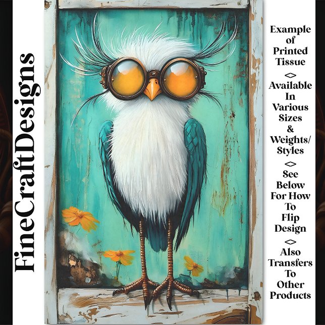 Whimsisisches Fantasy Steampunk Fun Bird BS4 Decou Seidenpapier (Von Creator hochgeladen)