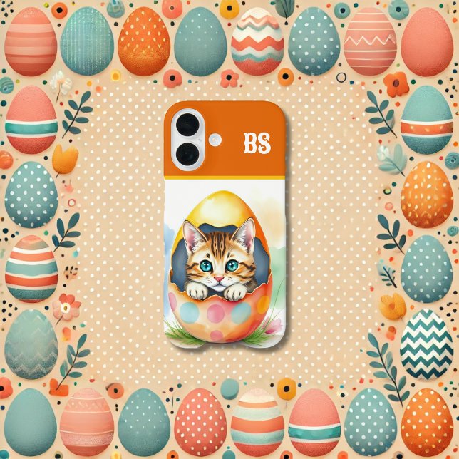 whimsisisches Osterkätzchen in floraler Eggshell Case-Mate iPhone Hülle (Von Creator hochgeladen)