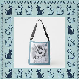 whimsisisches Osterkätzchen in floraler Eggshell Tragetaschen Mit Langen Trägern