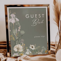 Whimsisisches Wildblume Meadow Sage Gästebuchzeich