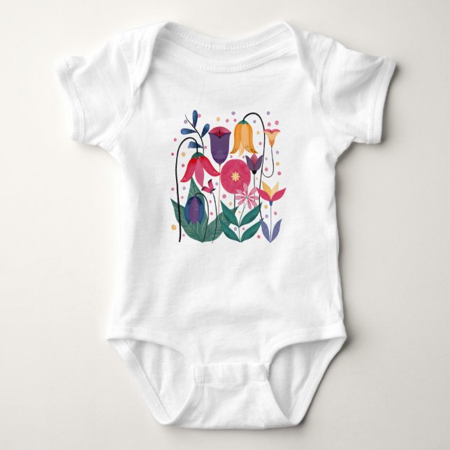 Whimsistische Blume Baby Strampler (Vorderseite)