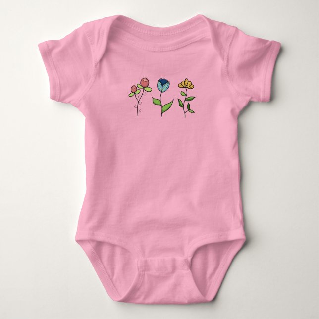 Whimsistische Blume Baby Strampler (Vorderseite)