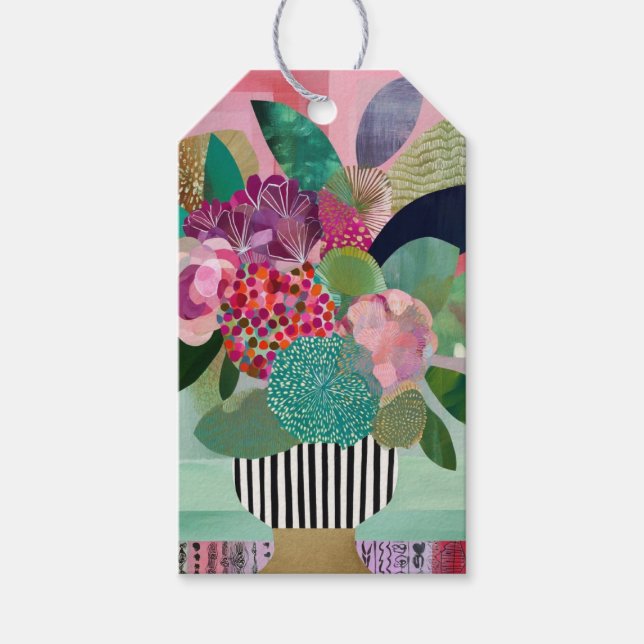 Whimsistische Blume Geschenkanhänger (Vorderseite)