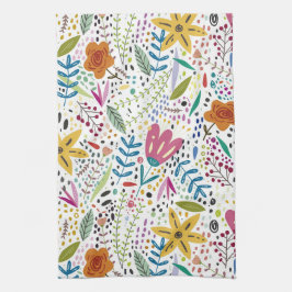Whimsistische Blume Geschirrtuch