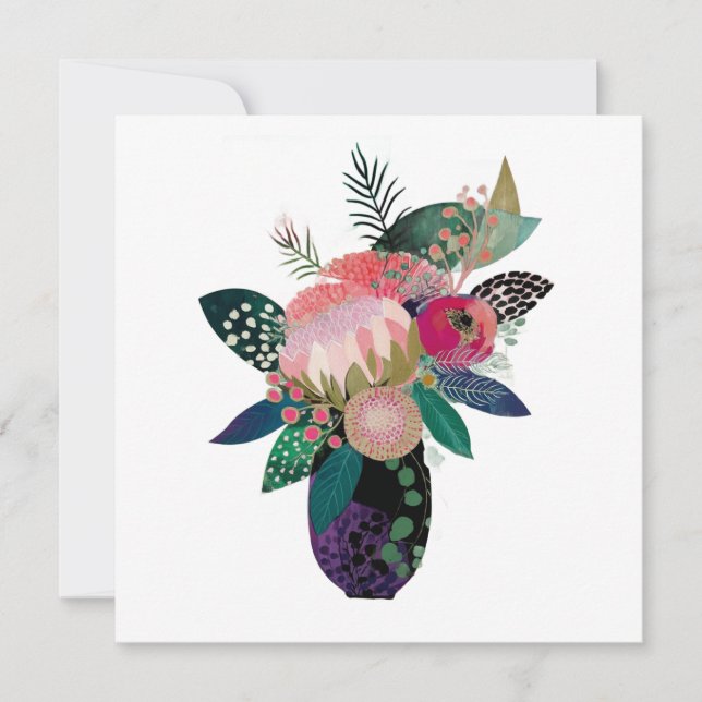Whimsistische Blume Karte (Vorderseite)