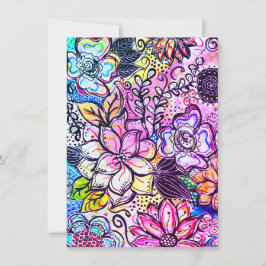 Whimsistische Blume Lila Notecard Dankeskarte