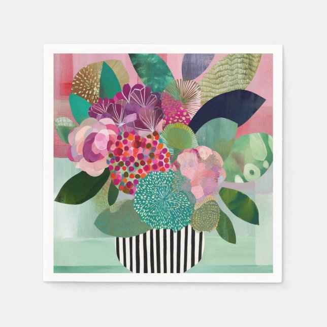 Whimsistische Blume Serviette (Vorderseite)