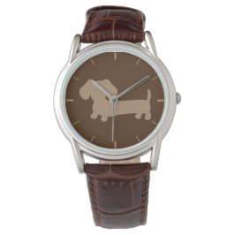 Whimsistische Dackel Dog Watch Unisex Schokolade B Armbanduhr