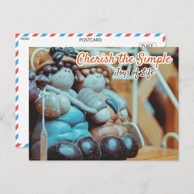 Whimsistische Keramik Vintag Postkarte (Vorne/Hinten)