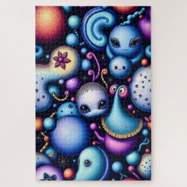 Whimsistische Kreaturen - farbenfrohe Fantasiewelt Puzzle