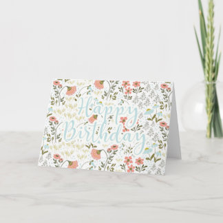 Whimsistische moderne Blume Geburtskarte Karte