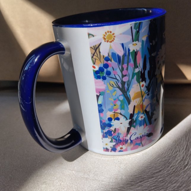 Whimsistische moderne Blumenkunst Kaffeetasse (Von Creator hochgeladen)