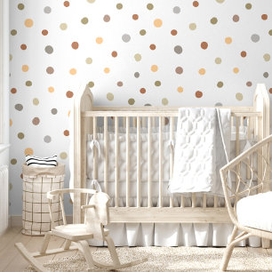 Whimsistische moderne Kinder Pastel Polka Dot Must Tapete