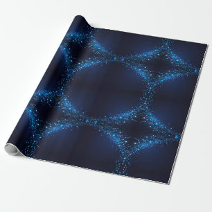 Whimsistische Niedliche Glitzern auf Deep Blue Geschenkpapier