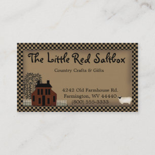 Whimsistische primitive Red Saltbox Business Card Visitenkarte