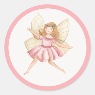 Whimsistische Prinzessin Fairy Birthday Party Guns Runder Aufkleber