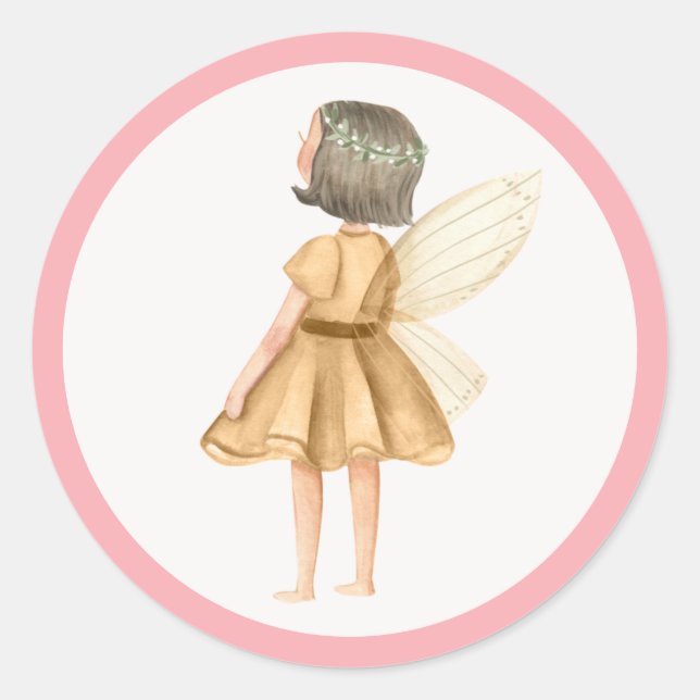 Whimsistische Prinzessin Fairy Birthday Party Guns Runder Aufkleber (Vorderseite)