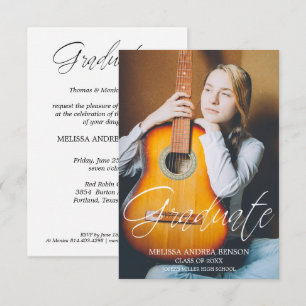 Whimsistische Script Typografy Graduate High Schoo Einladung
