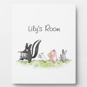 Whimsistische Tiere Marching Band Personalisiert Fotoplatte